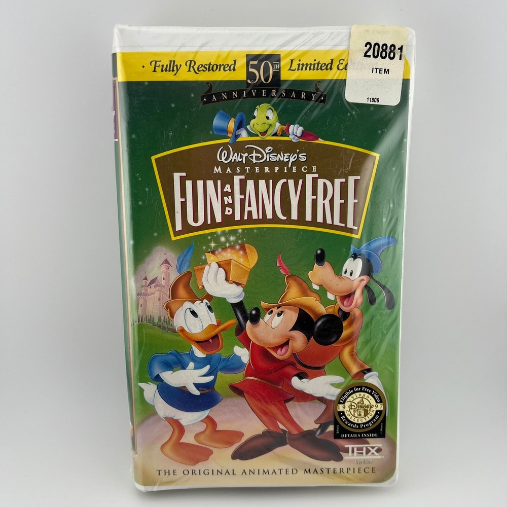 Disney Fun and Fancy Free VHS 50th Anniversary Masterpiece Sealed Vintage